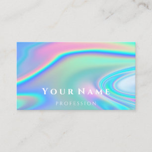Professional Makeup Artis Nails Holograph Unicorn Business Card