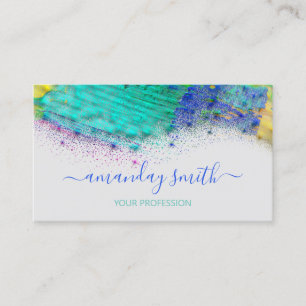 Professional Makeup Artist Abstract Artwork Grey Business Card