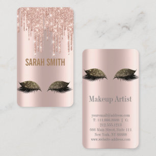 Professional makeup artist and eyelash expert business card