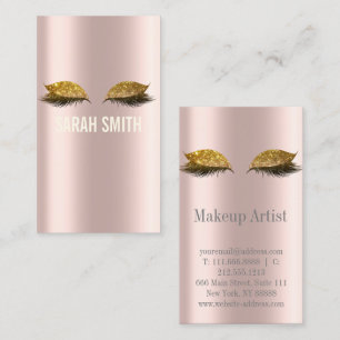 Professional makeup artist and eyelash expert business card