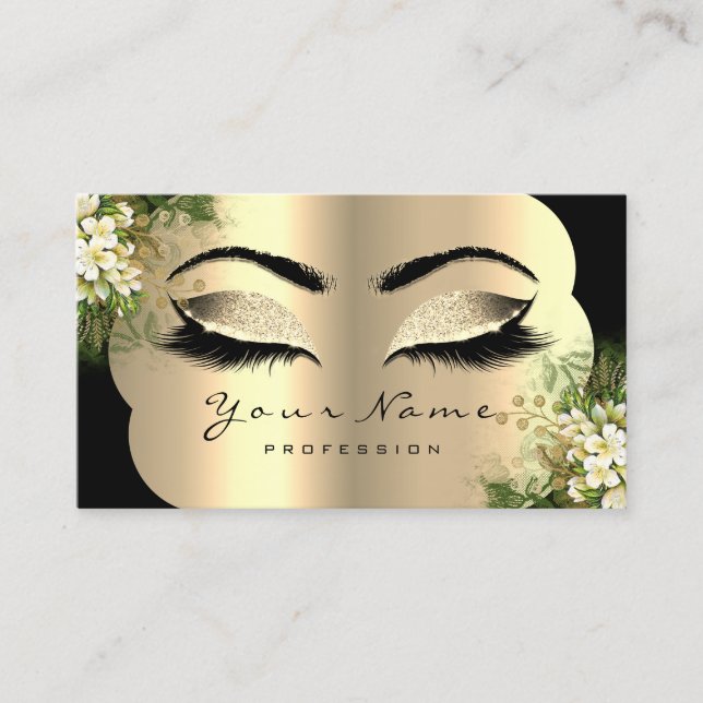 Professional Makeup Artist Appointment Floral Business Card (Front)