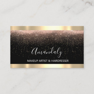 Professional Makeup Artist Beauty Blogger Rose Gol Business Card