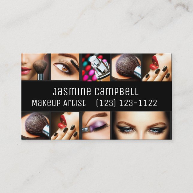 Professional Makeup Artist Beauty Salon Business Card (Front)