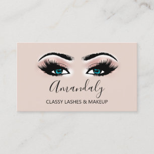 Professional Makeup Artist Blue Eyelash Gold VIP Business Card
