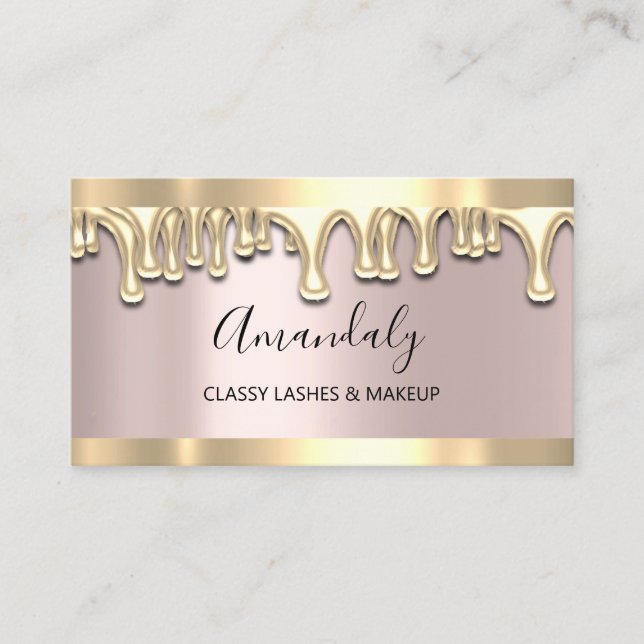 Professional Makeup Artist Blush Waxing Lash Drips Business Card (Front)
