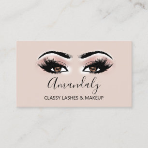 Professional Makeup Artist Brown Eyelash Gold VIP Business Card