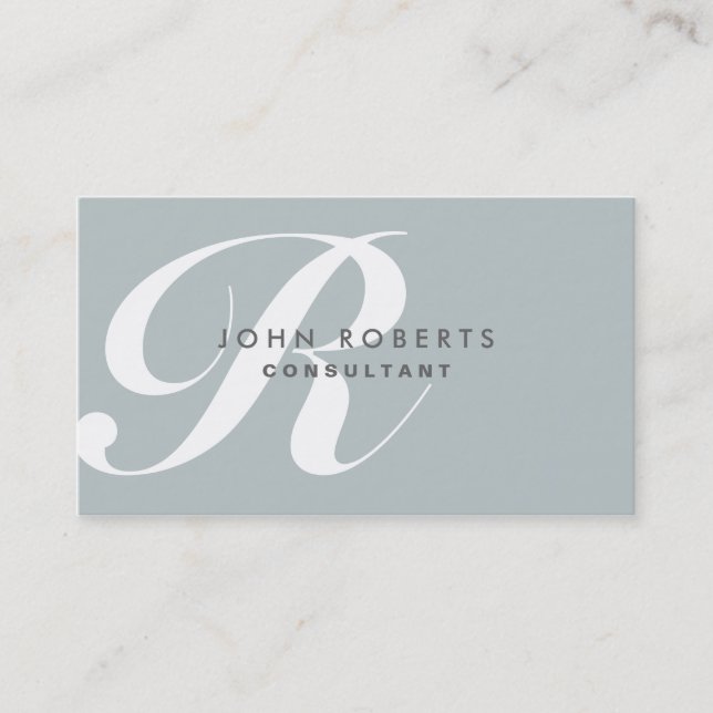 Professional Makeup Artist Elegant Monogram Green Business Card (Front)
