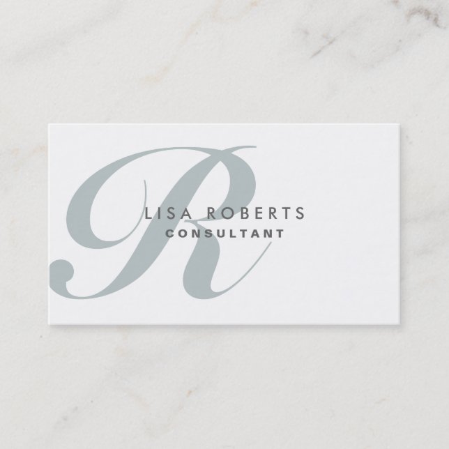 Professional Makeup Artist Elegant Monogram White Business Card (Front)