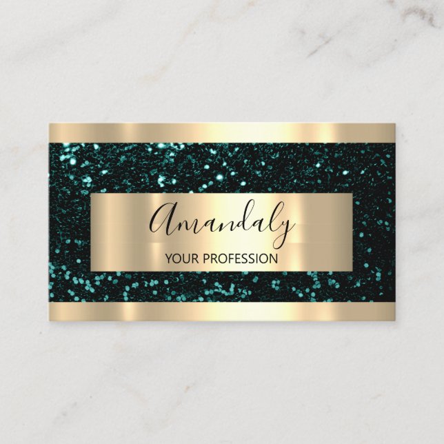 Professional Makeup Artist Event Planner Wood Teal Business Card (Front)