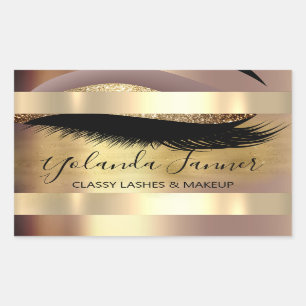 Professional Makeup Artist Eyelash Boutique Rectangular Sticker