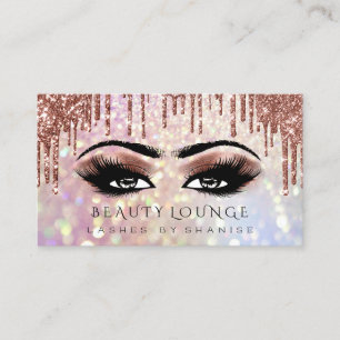Professional Makeup Artist Eyelash Bronze Glitter Appointment Card