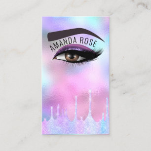 Professional Makeup Artist Eyelash Brow Holographi Business Card