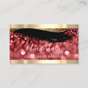 Professional Makeup Artist Eyelash Burgundy Red Business Card