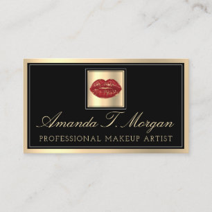 Professional Makeup Artist Eyelash Hair Red Kiss Business Card