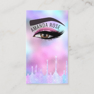 Professional Makeup Artist Eyelash Holographic Business Card