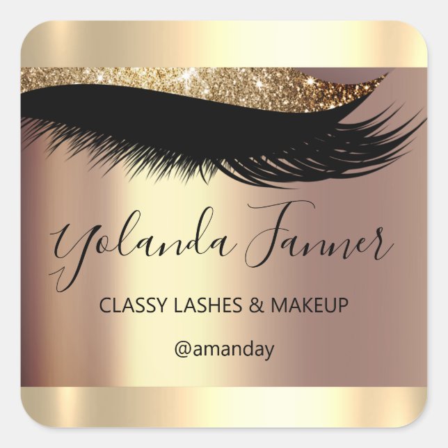 Professional Makeup Artist Eyelash Unique Modern B Square Sticker (Front)