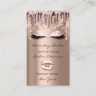 Professional Makeup Artist Eyelashes Drips Rose Business Card