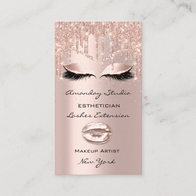 Professional Makeup Artist Eyelashes Hairdesser Business Card (Front)