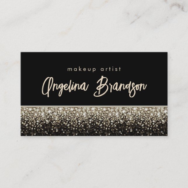 Professional Makeup Artist Glamour Glitter Card (Front)