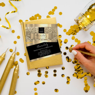 Professional Makeup Artist Lash Custom Logo Gold Business Card