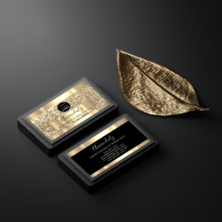 Professional Makeup Artist Lash Custom Logo Gold Business Card