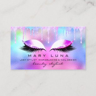 Professional Makeup Artist Lash Holograph Pink Business Card