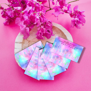 Professional Makeup Artist Lash Holograph Social Business Card