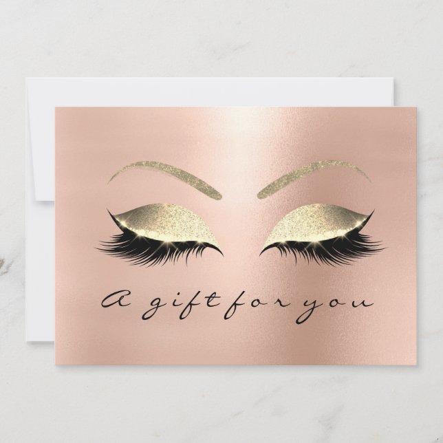 Professional Makeup Artist Lashes Extension Gold Invitation (Front)