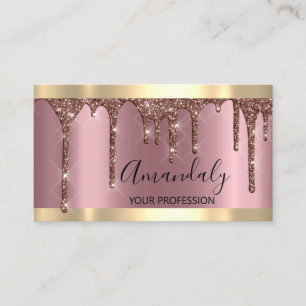 Professional Makeup Artist Lashes Rose Gold Modern Business Card
