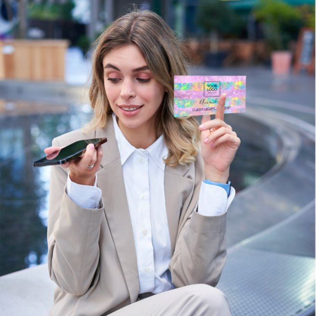 Professional Makeup Artist Logo Holograph Purple Business Card (
Unlock your universe of unlimited potential with FlorenceK's vibrant and transformative designs)