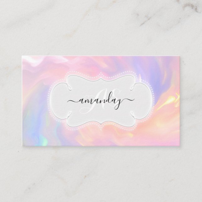 Professional Makeup Artist Nails Lash Holograph Business Card (Front)