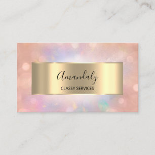 Professional Makeup Artist Nails Rose Holograph Business Card