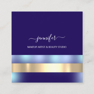 Professional Makeup Artist Ombre Blue Purple Square Business Card