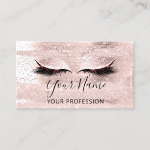 Professional Makeup Artist Pink Eyelash Extension Business Card