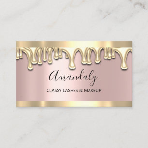Professional Makeup Artist Pink  Waxing Lash Drips Business Card