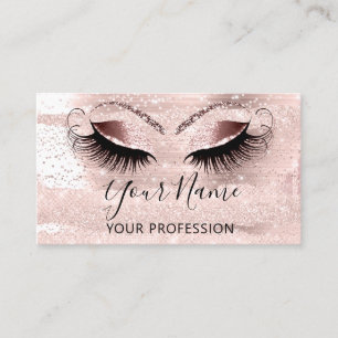 Professional Makeup Artist Rose Confetti Eyelash Business Card