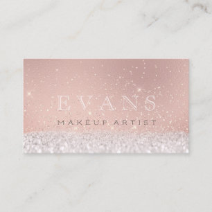 Professional Makeup Artist Rose Glitter Glitter Appointment Card