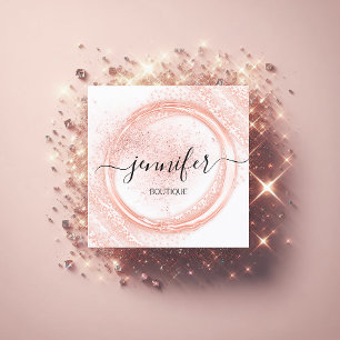 Professional Makeup Artist Rose White Powder Logo Square Business Card