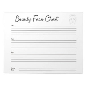 professional Makeup Face Chart Notepad