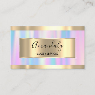 Professional Makeup Holograph Rose Gold Pink Busin Business Card