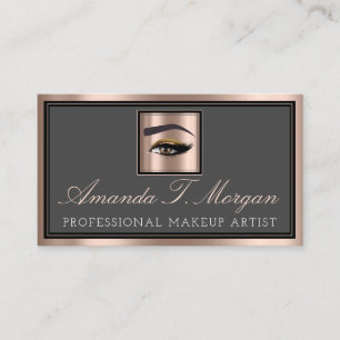 Professional Makeup Lash Extension Elegant Rose Business Card