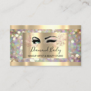 Professional Makeup Lashes Brows Holograph Eyes Business Card