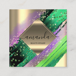 Professional Makeup Logo Tropic Body Cosmetics  Square Business Card