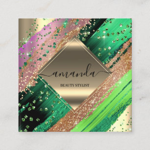 Professional Makeup Logo Tropic Body SPA Wellness  Square Business Card