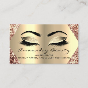 Professional Makeup Nails Appointment Card Gold