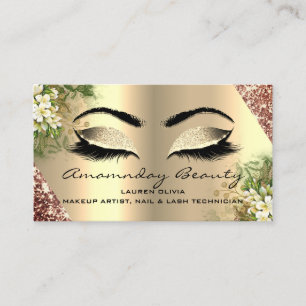 Professional Makeup Nails Appointment Floral Rose Business Card