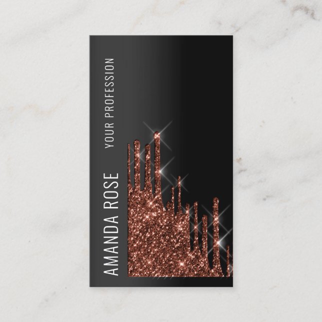 Professional Makeup VIP Event Planner Drip Brown Business Card (Front)