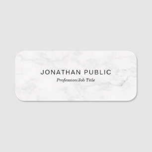 Professional Marble Minimalist Modern Template Name Tag