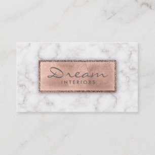 Professional Marble Rose Gold Suede Faux Business Card
