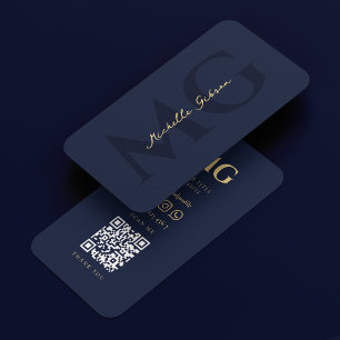 Professional Marketing Dark Navy Blue Modern Business Card
